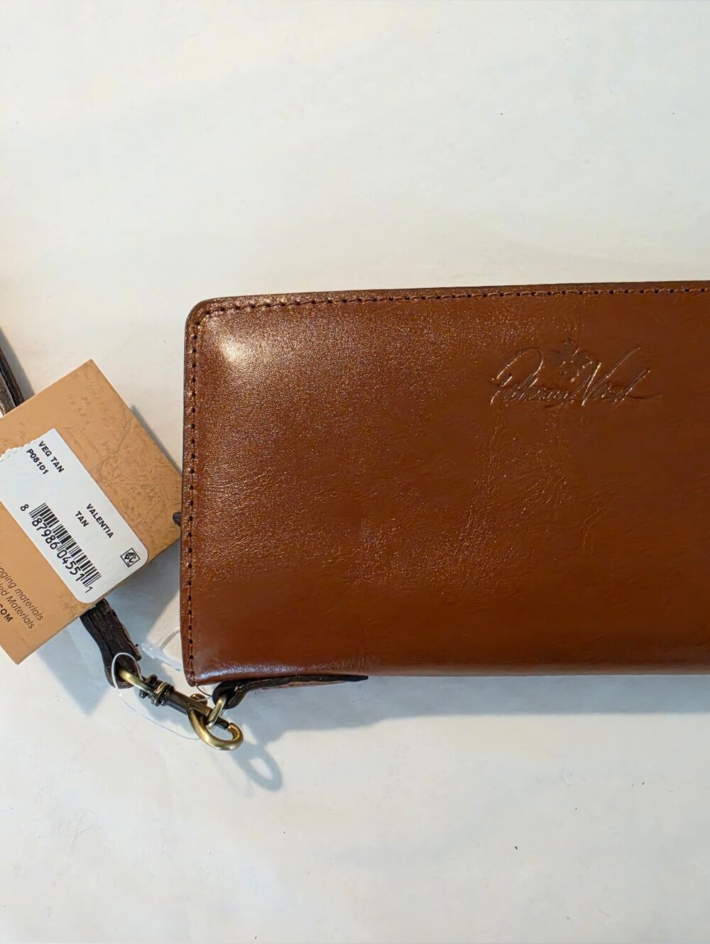 Patricia Nash Brown Leather Wristlet Clutch